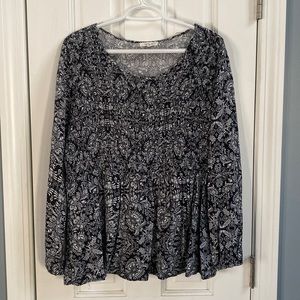 Empire waist smocked blouse